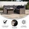 Flash Furniture Huck Wicker Rattan Conversation Set, L-Shaped Sofa w/Dining Table, Weather Resistant Cushions, Gray LTS-SET-02023-GY-GY-GG - alternate 4